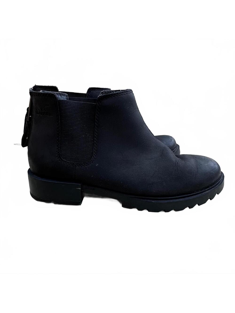 SOREL Women's Emelie II Chelsea Boots Black Waterproof Size 7.5